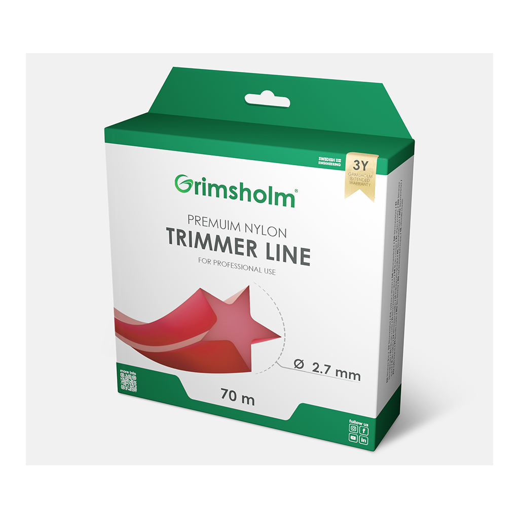 Trimmertråd 2,7mm – stjärna – 70m